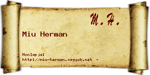 Miu Herman névjegykártya